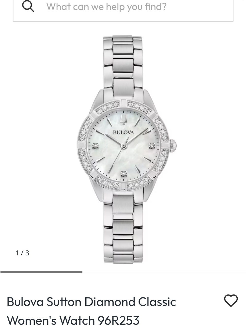 Bulova Women's Silver Mother-of-Pearl Dial Diamond Accent Watch